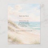 Beach coastal modern budget wedding Save the Date チラシ (裏面)