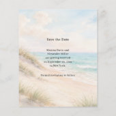 Beach coastal modern wedding budget Save the Date チラシ (裏面)