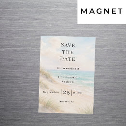 Beach coastal modern wedding Save the Date magnet マグネット招待状