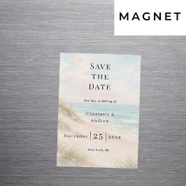 Beach coastal modern wedding Save the Date magnet マグネット招待状