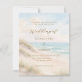 Beach coastal ocean wedding invitation (正面)