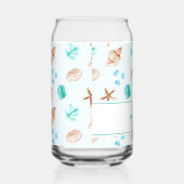 Beach Coastal Seashells Family Name Custom ガラス缶 (右)