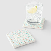 Beach Coastal Seashells Family Name Custom ストーンコースター (横)