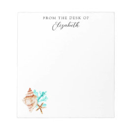 Beach Coastal Seashells Tropical From the Desk Of ノートパッド