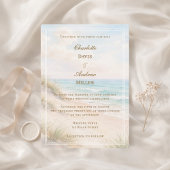 Beach coastal wedding 招待状