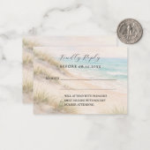 Beach coastal wedding response RSVP ノートカード (正面/裏面インサイチュ)