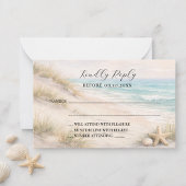 Beach coastal wedding response RSVP ノートカード