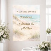 Beach coastal wedding welcome ポスター