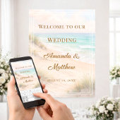 Beach coastal wedding welcome ポスター