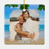 Beach Cocktails First Married Christmas セラミックオーナメント (裏面)