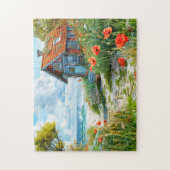 Beach Cottage with Dunes and Poppies ジグソーパズル (縦)