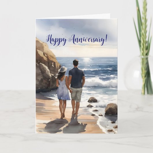 BEACH COUPLE ANNIVERSARY CARD サンキューカード (正面)