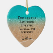 Beach couple photo Valentine セラミックオーナメント (右)