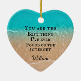 Beach couple photo Valentine セラミックオーナメント