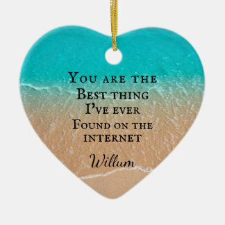 Beach couple photo Valentine セラミックオーナメント