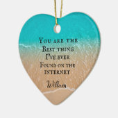 Beach couple photo Valentine セラミックオーナメント (左)