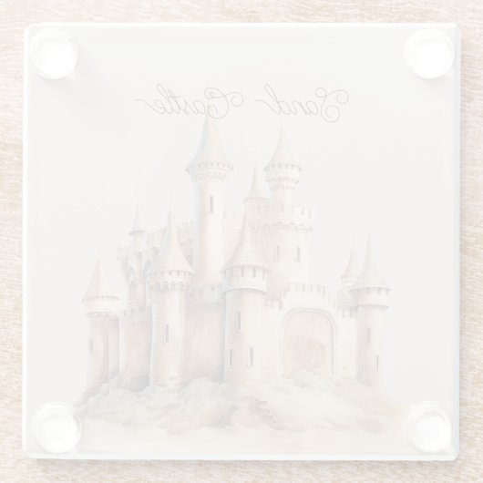 Beach Cream Sand Castle ガラスコースター (裏面)