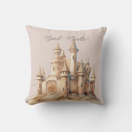 Beach Cream Sand Castle クッション (正面)
