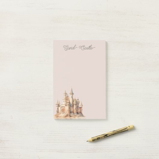 Beach Cream Sand Castle ポストイット (デスク上)