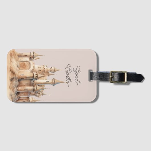 Beach Cream Sand Castle ラゲッジタグ (正面横)