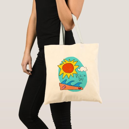 "Beach Day" Budget Tote Bag トートバッグ (正面(商品))