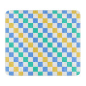 Beach day diagonal checkerboard pattern カッティングボード (正面)