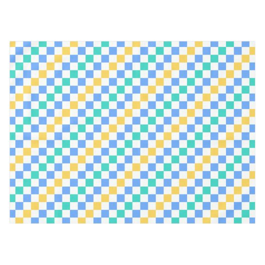 Beach day diagonal checkerboard pattern テーブルクロス (正面(横))