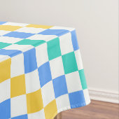 Beach day diagonal checkerboard pattern テーブルクロス (インサイチュ)