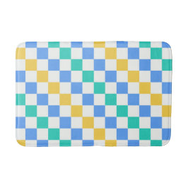 Beach day diagonal checkerboard pattern バスマット