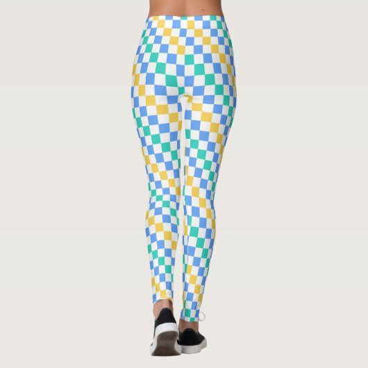 Beach day diagonal checkerboard pattern レギンス (裏面)
