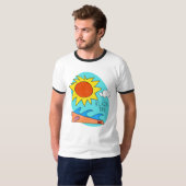 "Beach Day" Men's T-Shirt Tシャツ (正面フル)
