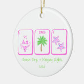 Beach Days & Mahjong Nights / 麻雀タイル プレピー セラミックオーナメント (左)