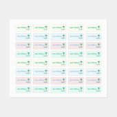 Beach Design Kids' Name Clothing School Labels ラベル (シート)