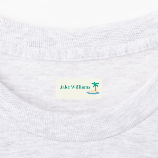 Beach Design Kids' Name Clothing School Labels ラベル (貼付)