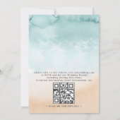 Beach Destination Elegant Modern QR Code Wedding 招待状 (裏面)