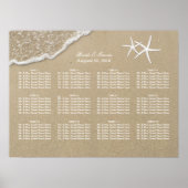 Beach Destination Starfish Wedding Seating Chart ポスター (正面)