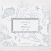 Beach Destination Wedding Reception Toast スパークリングワインラベル (シングルラベル)