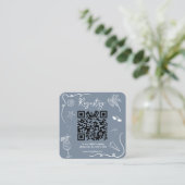 Beach Doodle Bridal Shower QR Code  Registry エンクロージャーカード (スタンド正面)