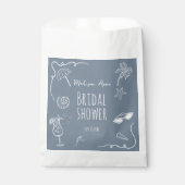 Beach Doodle Illustrations Bridal Shower フェイバーバッグ (正面)