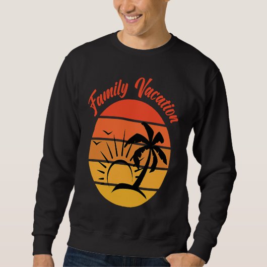 Beach Family Vacation Palms Sunset Holiday Matchin スウェットシャツ (正面)