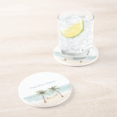 Beach Find Your Happy Palm Trees Ocean コースター (側面)