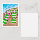 Beach flip flop Flat Note Cards ノートカード (正面/裏面)