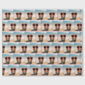 Beach Flip-flops with Red Sunglasses ラッピングペーパー (フラット)