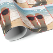 Beach Flip-flops with Red Sunglasses ラッピングペーパー (ロールコーナー)