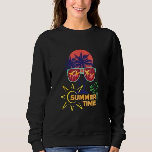 Beach for Women Hawaiian GraphicSunshine Summer Va スウェットシャツ (正面)