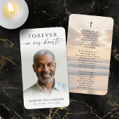 Beach Forever Hearts Cross Memorial Prayer Card