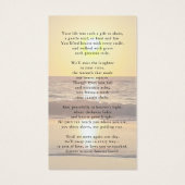 Beach Forever Hearts Memorial Photo Prayer Card (裏面)