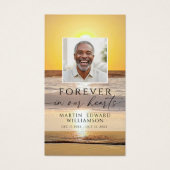 Beach Forever Hearts Memorial Photo Prayer Card (正面)