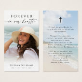 Beach Forever Hearts Photo Cross Prayer Card (正面&裏面)