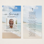 Beach Forever Hearts Photo Poem Cross Prayer Card (正面&裏面)